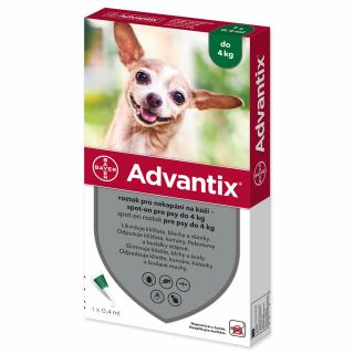 BAYER Advantix Spot-On pro psy do 4 kg 0,4ml
