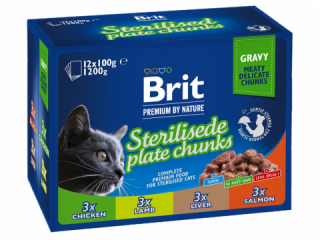 BRIT Premium by Nature for Cats STERILISED PLATE CHUNKS 12x 100g