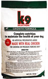 K-9 SELECTION GROWTH FORMULA 12 kg  (krmivo pro štěňata)