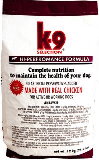 K-9 SELECTION HI-PERFORMANCE FORMULA 20 kg  (krmivo pro pro velmi aktivní psy)