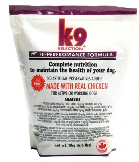 K-9 SELECTION HI-PERFORMANCE FORMULA 3 kg  (krmivo pro pro velmi aktivní psy)