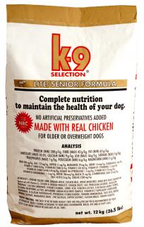 K-9 SELECTION LITE FORMULA 12 kg  (krmivo pro kontrolu hmotnosti psa)