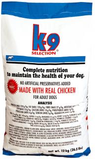 K-9 SELECTION MAINTENANCE FORMULA 12 kg  (krmivo pro dospělé psy)