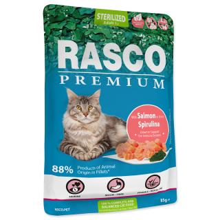 Kapsička RASCO Premium Cat Pouch Sterilized, Salmon, Spirulina 85g