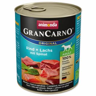 Konzerva ANIMONDA Gran Carno hovězí + losos + špenát 800g