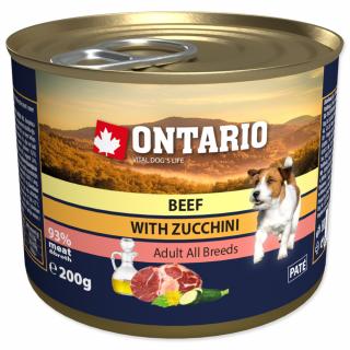 Konzerva ONTARIO Dog Mini Beef, Zucchini, Dandelion and Linseed Oil 200g