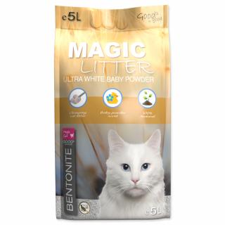 Magic Pearls Kočkolit MAGIC LITTER Bentonite Ultra White Baby Powder 5 l