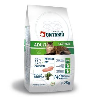 ONTARIO Cat Adult Castrate 2kg (+ konzerva 400 g ZDARMA)