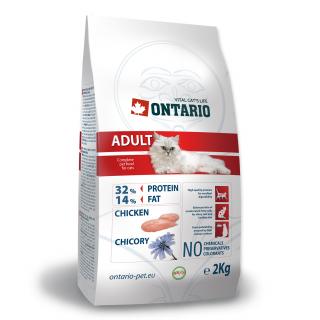 ONTARIO Cat Adult Chicken 2kg  (+ konzerva 400 g ZDARMA)