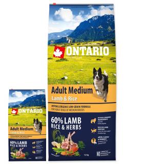 ONTARIO Dog Adult Medium Lamb & Rice 12 kg