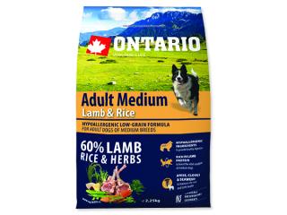 ONTARIO Dog Adult Medium Lamb & Rice 2,25kg