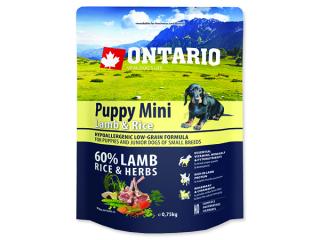 ONTARIO Puppy Mini Lamb & Rice 0,75kg