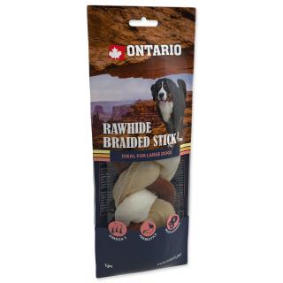 Ontario Rawhide Snack Braided Stick Mix 17,5 cm 1ks