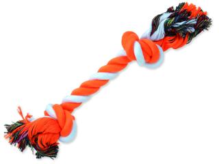 Uzel DOG FANTASY bavlněný oranžovo-bílý 2 knoty 30 cm