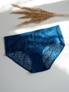DKNY bokové kalhotky Modern Lace - Poseidon modré Velikost: L