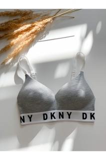 DKNY Cozy Boyfriend push up podprsenka - šedá Velikost: L