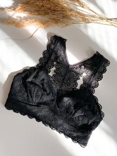 DKNY krajková podprsenka Superior Lace - černá Velikost: L