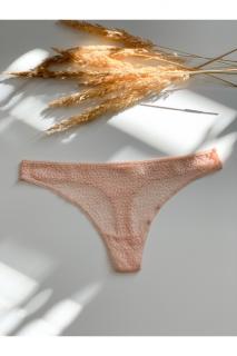 DKNY krajková tanga Modern Lace -světle růžové Velikost: L
