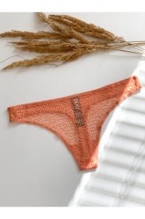 DKNY krajkové tanga Modern Lace - guawa oranžová Velikost: L