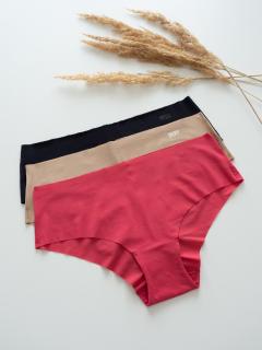 DKNY Litewear 3-balení kalhotek - Rose růžovo-červená Velikost: L