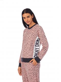 DKNY pyžamo mikina + tepláky - růžová Velikost: L