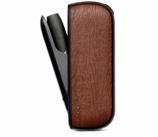 Kožený obal imitace dřeva na IQOS 3 DUO Barva: Hnědá, Materiál: Dekor dřeva