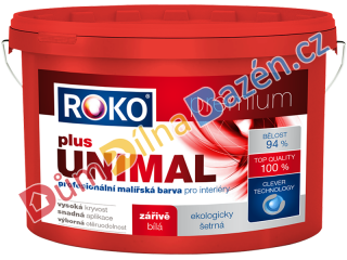 Roko Unimal plus zářivě bílá profesionální malířská barva 15 kg