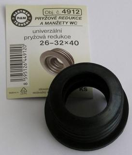 HARTMAN redukce 26-32x40mm univerzální, mezi mísu a nádrž WC, pryž