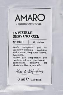 Amaro Invisible Shaving Gel - průhledný gel na holení 6 ml