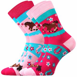 Dětské ponožky 2 páry v balení Boma Horsik mix koně Velikost: 35-38