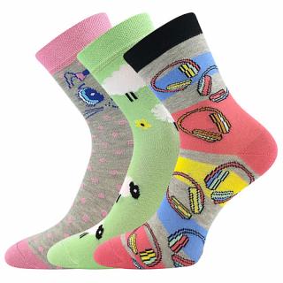 Dětské ponožky 3 kusy v balení Boma 057-21-43 -13 mix vzorů D holka Velikost: 20-24