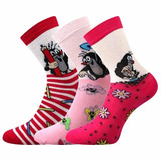 Dětské ponožky 3 kusy v balení Boma Krtek mix dívka Velikost: 25-29
