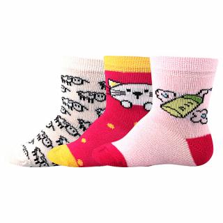 Kojenecké ponožky 3 páry v balení Boma Bejbik mix B holka Velikost: 14-17