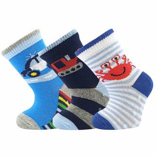 Kojenecké ponožky 3 páry v balení Boma Filípek 02 protiskluz kluk Velikost: 14-17