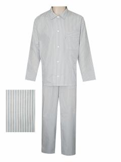 Pánské Pyžamo Popelín FOLTÝN PI08 modrý proužek Materiál: Košilovina-popelín, Velikost: XL
