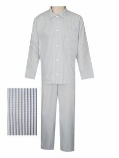 Pánské Pyžamo Popelín FOLTÝN PI10 modrá kostička Materiál: Košilovina-popelín, Velikost: L