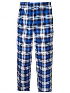 Pánské Pyžamové kalhoty Flanel Foltýn dlouhé středně modrá kostka Velikost: 5XL