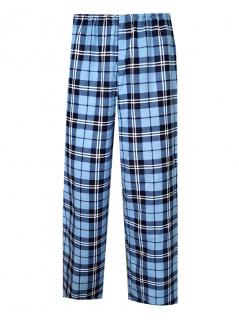 Pánské Pyžamové kalhoty Flanel Foltýn dlouhé světle modrá kostka Velikost: XL
