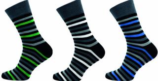 Pánské společenské ponožky Novia 3 páry v balení 175F proužky Velikost: 43-46