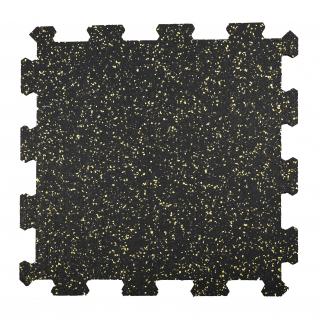 Povrch do fitness puzzle 478x478x8/10/mm černá / černá nebo probarvenost 10% EPDM Barva: žlutá, Tloušťka desek: 8mm