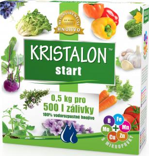 AGRO KRISTALON Start 0,5 kg (Kristalon je univerzálně použitelný pro zeleninu, okrasné rostliny včetně balkonových, cibuloviny, drobné ovoce i ovocné stromy.)