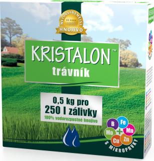 AGRO KRISTALON Trávník 0,5 kg (KRISTALON Trávník je krystalické, vodorozpustné ES hnojivo, které podporuje silný a zdravý růst trávníku, potlačuje šíření mechu, zvyšuje odolnost vůči chorobám a zajišťuje sytě zelenou barvu.)