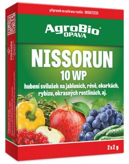 AGRO Nissorun 10 WP 2x2g (Nissorun 10 WP je kontaNissorun 10 WP je insekticidní akaricidní přípravek pro hubení svilušek v jádrovinách, jahodnících, okrasnéch rostlinách nebo v zelenině. )