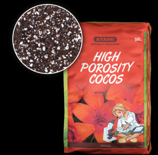 ATAMI High Porosity Cocos 50L, kokosový substrát s perlitem (Nejnovější pěstební médium Atami tvořené perlitem a kokosovými vlákny - ATAMI High Porosity Cocos 50l je pufrovaný, důkladně vyčištěný substrát s dobrou strukturou a vysokou vzdušností.)