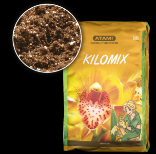 Atami Kilomix 50L, pěstební substrát (Atami Kilomix je zemina vysoce předhnojená biologickými hnojivy, která má vzdušnou strukturu a neobsahuje škodlivé plísně, jelikož je sterilizována výrobcem)