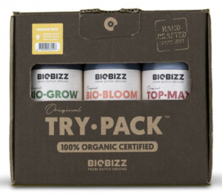 BioBizz Try pack Indoor, sada hnojiv (Pokud chcete pěstovat uvnitř a nevíte, jak začít, nechte Biobizz ®, aby to pro vás udělal snadné.)