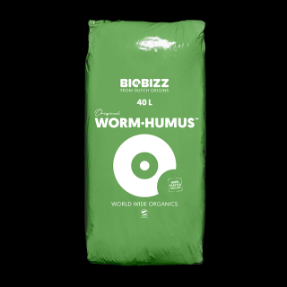 BioBizz Worm-Humus 40L, žížalí trus (100% biologické hnojivo z exkrementů kalifornských žížal. Pro přihnojení substrátu nebo pro oživení již použitého substrátu.)