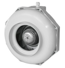 Can-Fan RK 160mm 460 m³/h, ventilátor (Potrubní ventilátor Ruck má dozadu zahnuté lopatky.Tento ventilátor je napěťově řízený a má integrovaný automatický termokontakt. Jeho ventilátorová jednotka je vyvážená ve 2 rovinách v souladu s G 2,5 DIN ISO 1940. 