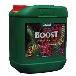 Canna Cannaboost Accelerator 5L, květový booster (CannaBoost je květový akcelerátor, speciálně vyvinutý pro rychle rostoucí rostliny, který je všestranně povzbuzuje.)