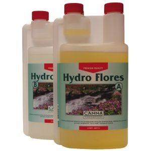 Canna Hydro Flores MV (A+B) 1L (HYDRO Flores stimuluje zúrodnění a obsahuje všechny živiny, které rostlina potřebuje během fáze květu.  Hydro Flores Soft Water se používá se zálivkou s měkkou vodou.)